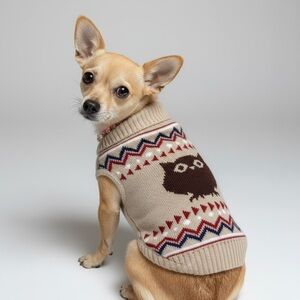 Owl Fair Isle Knit Dog Sweater